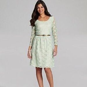 Alex Marie Mint Lace Long Sleeve Dress Size 16W
